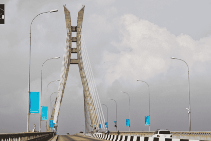 View of Cable-stayed bridge, suspension bridge - Lagos, Nigeria